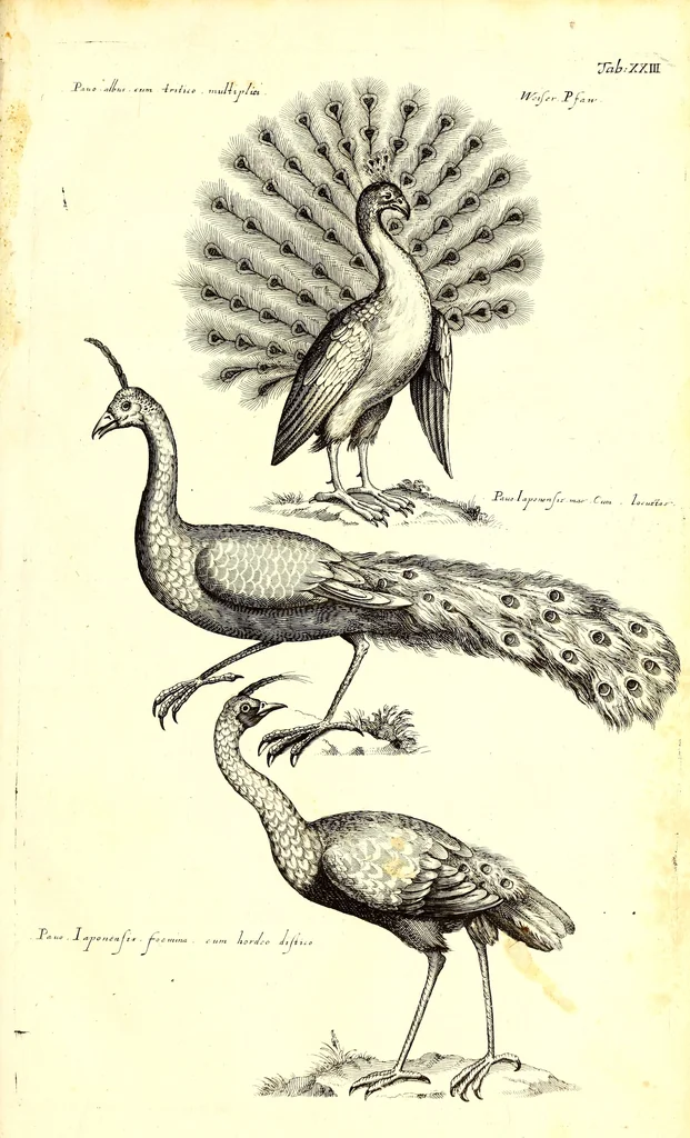 An illustration from Historiae naturalis de quadrupetibus libri : cum aeneis figuris; [Historiae naturalis de serpentibus libri II ; Historiae naturalis de insectis libri III ; Historiae naturalis de exanguibus aquaticis libri IV ; Historiae naturalis de piscibus et cetis libri V ; Historiae naturalis de avibus libri VI], 1650, leaf 106