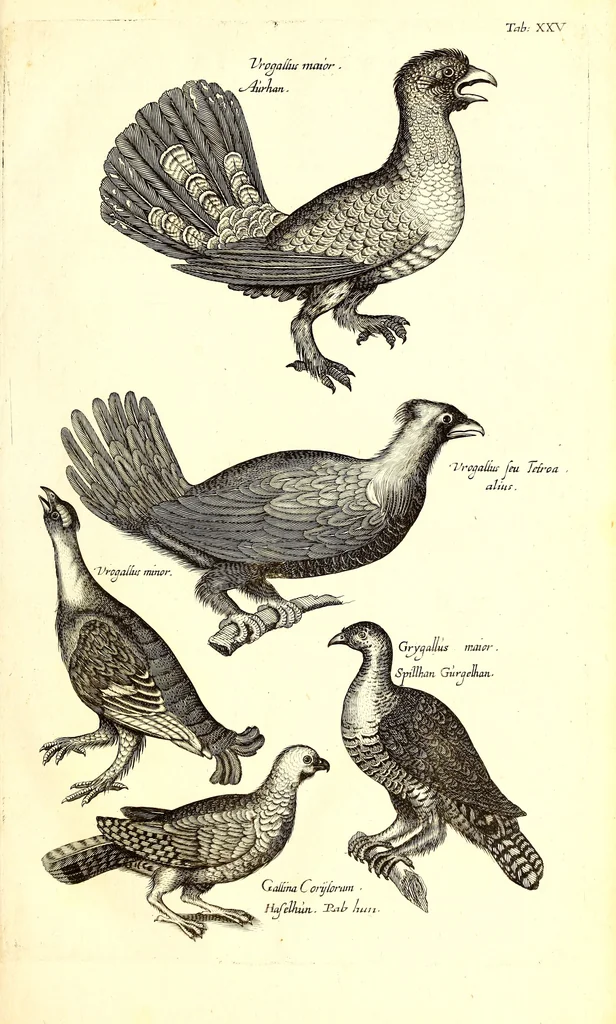 An illustration from Historiae naturalis de quadrupetibus libri : cum aeneis figuris; [Historiae naturalis de serpentibus libri II ; Historiae naturalis de insectis libri III ; Historiae naturalis de exanguibus aquaticis libri IV ; Historiae naturalis de piscibus et cetis libri V ; Historiae naturalis de avibus libri VI], 1650, leaf 114