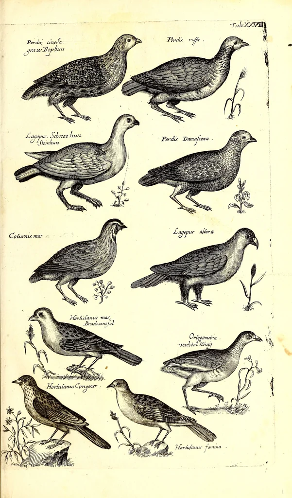 An illustration from Historiae naturalis de quadrupetibus libri : cum aeneis figuris; [Historiae naturalis de serpentibus libri II ; Historiae naturalis de insectis libri III ; Historiae naturalis de exanguibus aquaticis libri IV ; Historiae naturalis de piscibus et cetis libri V ; Historiae naturalis de avibus libri VI], 1650, leaf 128