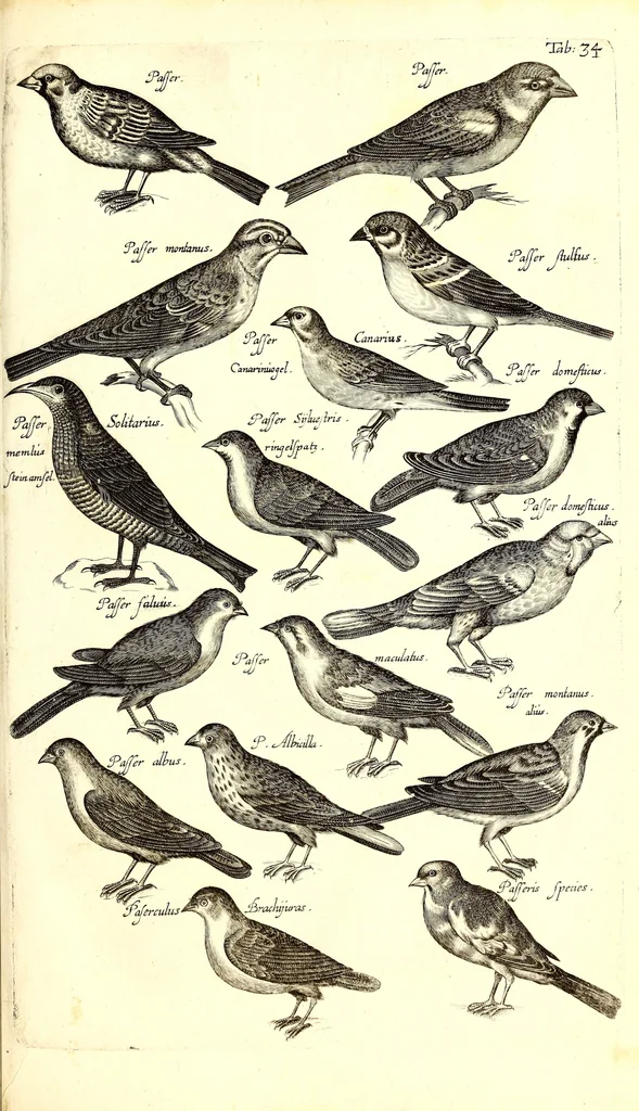 An illustration from Historiae naturalis de quadrupetibus libri : cum aeneis figuris; [Historiae naturalis de serpentibus libri II ; Historiae naturalis de insectis libri III ; Historiae naturalis de exanguibus aquaticis libri IV ; Historiae naturalis de piscibus et cetis libri V ; Historiae naturalis de avibus libri VI], 1650, leaf 166