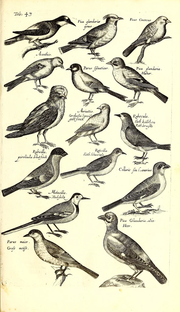 An illustration from Historiae naturalis de quadrupetibus libri : cum aeneis figuris; [Historiae naturalis de serpentibus libri II ; Historiae naturalis de insectis libri III ; Historiae naturalis de exanguibus aquaticis libri IV ; Historiae naturalis de piscibus et cetis libri V ; Historiae naturalis de avibus libri VI], 1650, leaf 210