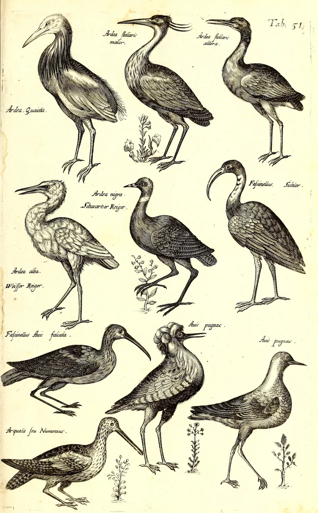 An illustration from Historiae naturalis de quadrupetibus libri : cum aeneis figuris; [Historiae naturalis de serpentibus libri II ; Historiae naturalis de insectis libri III ; Historiae naturalis de exanguibus aquaticis libri IV ; Historiae naturalis de piscibus et cetis libri V ; Historiae naturalis de avibus libri VI], 1650, leaf 258