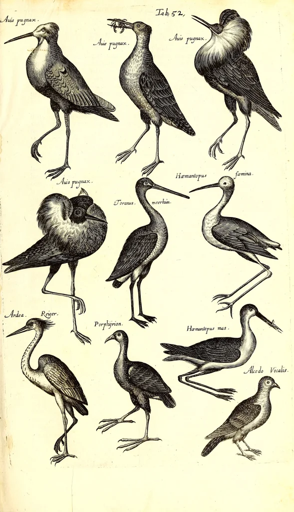 An illustration from Historiae naturalis de quadrupetibus libri : cum aeneis figuris; [Historiae naturalis de serpentibus libri II ; Historiae naturalis de insectis libri III ; Historiae naturalis de exanguibus aquaticis libri IV ; Historiae naturalis de piscibus et cetis libri V ; Historiae naturalis de avibus libri VI], 1650, leaf 262