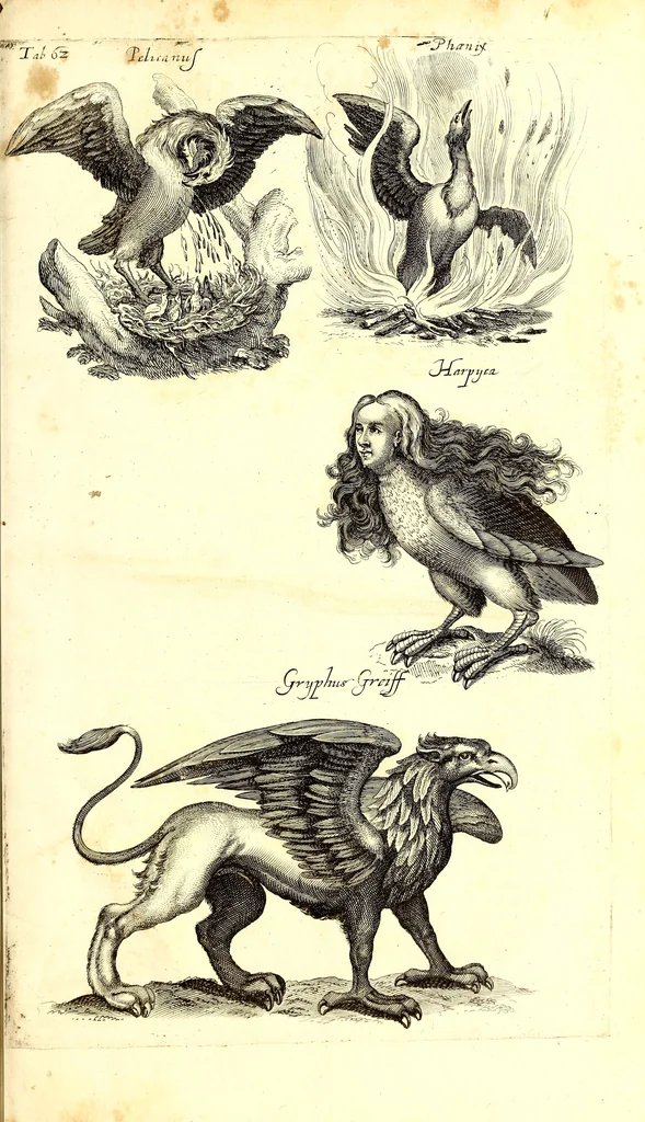 An illustration from Historiae naturalis de quadrupetibus libri : cum aeneis figuris; [Historiae naturalis de serpentibus libri II ; Historiae naturalis de insectis libri III ; Historiae naturalis de exanguibus aquaticis libri IV ; Historiae naturalis de piscibus et cetis libri V ; Historiae naturalis de avibus libri VI], 1650, leaf 342