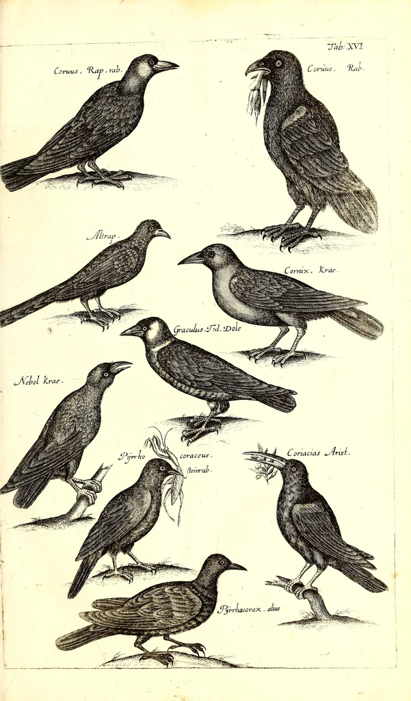 An illustration from Historiae naturalis de quadrupetibus libri : cum aeneis figuris; [Historiae naturalis de serpentibus libri II ; Historiae naturalis de insectis libri III ; Historiae naturalis de exanguibus aquaticis libri IV ; Historiae naturalis de piscibus et cetis libri V ; Historiae naturalis de avibus libri VI], 1650, leaf 74