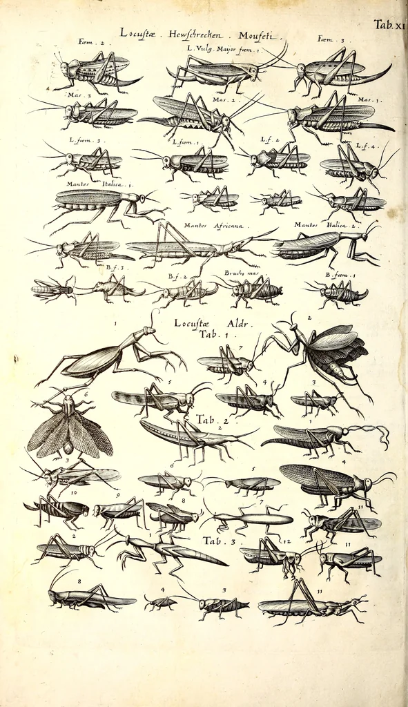 An illustration from Historiae naturalis de quadrupetibus libri : cum aeneis figuris; [Historiae naturalis de serpentibus libri II ; Historiae naturalis de insectis libri III ; Historiae naturalis de exanguibus aquaticis libri IV ; Historiae naturalis de piscibus et cetis libri V ; Historiae naturalis de avibus libri VI], 1650, leaf 111