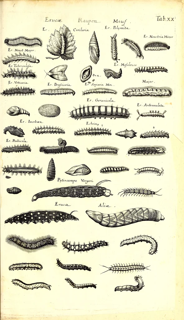 An illustration from Historiae naturalis de quadrupetibus libri : cum aeneis figuris; [Historiae naturalis de serpentibus libri II ; Historiae naturalis de insectis libri III ; Historiae naturalis de exanguibus aquaticis libri IV ; Historiae naturalis de piscibus et cetis libri V ; Historiae naturalis de avibus libri VI], 1650, leaf 186