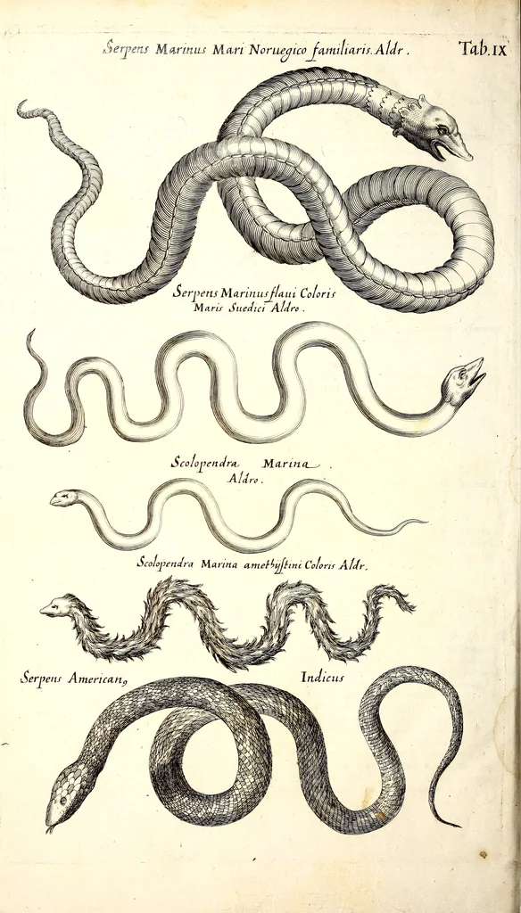 An illustration from Historiae naturalis de quadrupetibus libri : cum aeneis figuris; [Historiae naturalis de serpentibus libri II ; Historiae naturalis de insectis libri III ; Historiae naturalis de exanguibus aquaticis libri IV ; Historiae naturalis de piscibus et cetis libri V ; Historiae naturalis de avibus libri VI], 1650, leaf 309