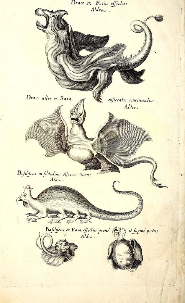 An illustration from Historiae naturalis de quadrupetibus libri : cum aeneis figuris; [Historiae naturalis de serpentibus libri II ; Historiae naturalis de insectis libri III ; Historiae naturalis de exanguibus aquaticis libri IV ; Historiae naturalis de piscibus et cetis libri V ; Historiae naturalis de avibus libri VI], 1650, leaf 317