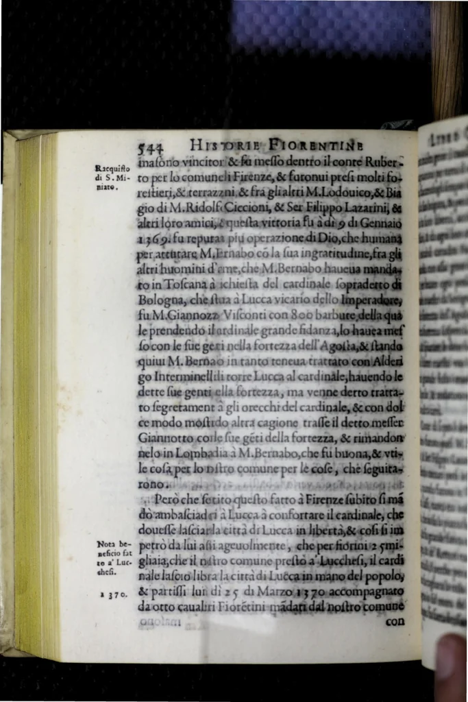 An illustration from Historia fiorentina, 1580, leaf 654