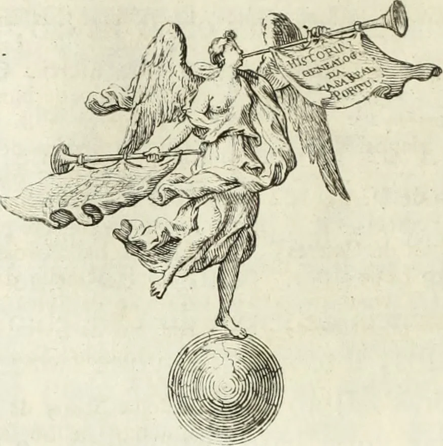 An illustration from Historia genealogica da casa real portugueza : desde a sua origem até o presente, com as familias illustres, que precedem dos reys, e dos serenissimos duques de Bragança ..., 1735, leaf 257