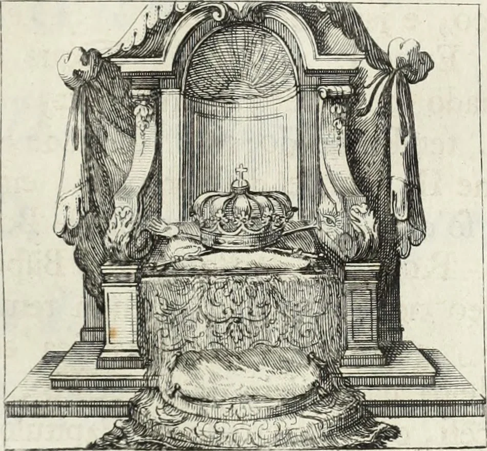 An illustration from Historia genealogica da casa real portugueza : desde a sua origem até o presente, com as familias illustres, que precedem dos reys, e dos serenissimos duques de Bragança ..., 1735, leaf 292
