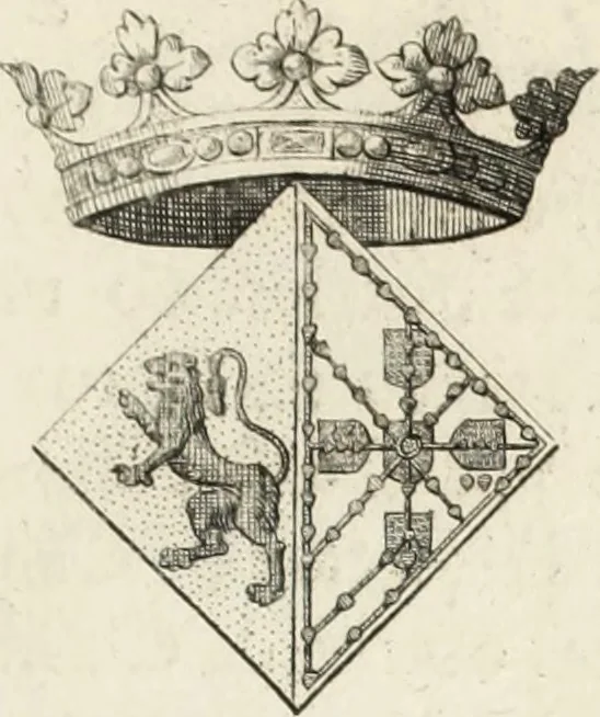An illustration from Historia genealogica da casa real portugueza : desde a sua origem até o presente, com as familias illustres, que precedem dos reys, e dos serenissimos duques de Bragança ..., 1735, leaf 338