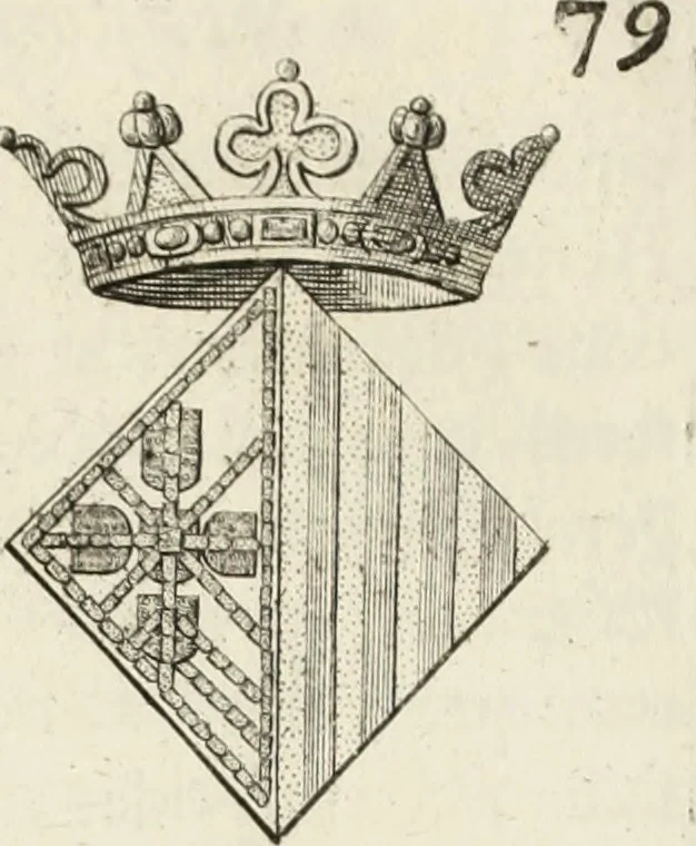 An illustration from Historia genealogica da casa real portugueza : desde a sua origem até o presente, com as familias illustres, que precedem dos reys, e dos serenissimos duques de Bragança ..., 1735, leaf 356