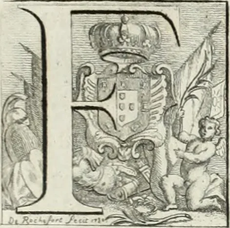 An illustration from Historia genealogica da casa real portugueza : desde a sua origem até o presente, com as familias illustres, que precedem dos reys, e dos serenissimos duques de Bragança ..., 1735, leaf 400