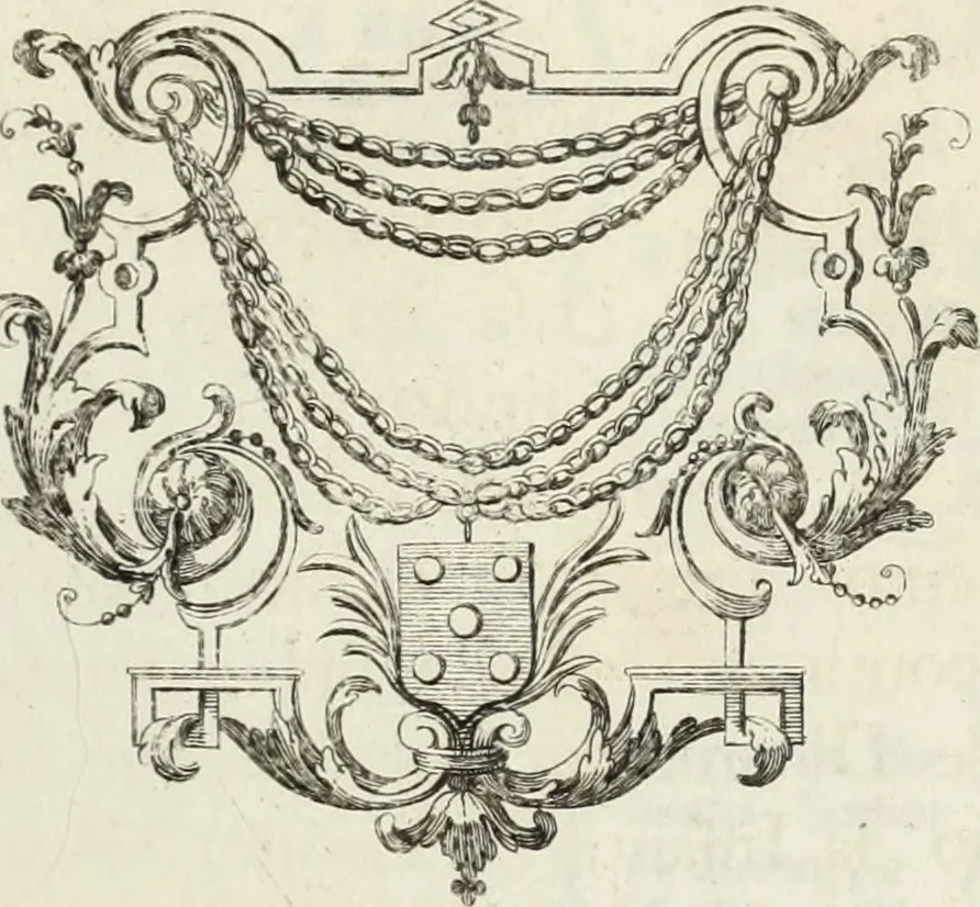 An illustration from Historia genealogica da casa real portugueza : desde a sua origem até o presente, com as familias illustres, que precedem dos reys, e dos serenissimos duques de Bragança ..., 1735, leaf 442