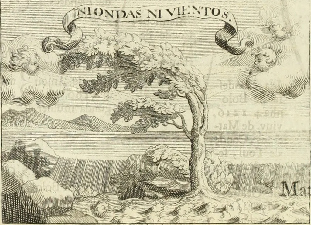 An illustration from Historia genealogica da casa real portugueza : desde a sua origem até o presente, com as familias illustres, que precedem dos reys, e dos serenissimos duques de Bragança ..., 1735, leaf 477