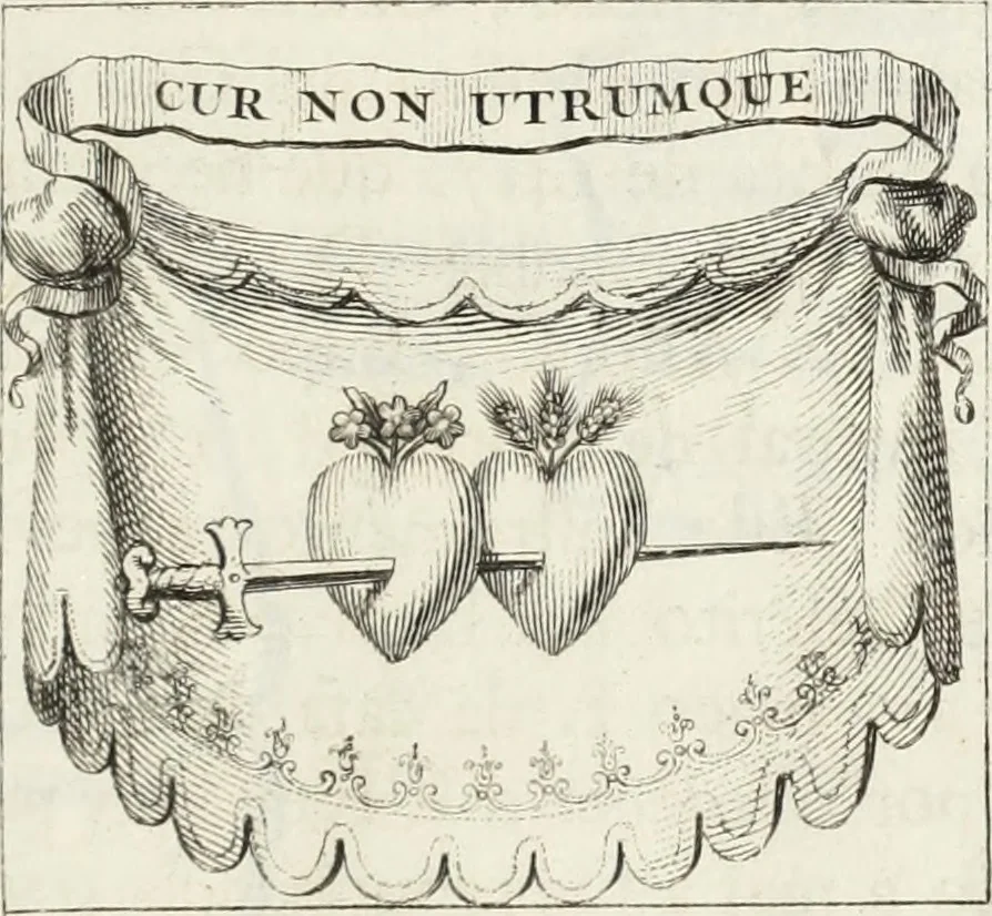 An illustration from Historia genealogica da casa real portugueza : desde a sua origem até o presente, com as familias illustres, que precedem dos reys, e dos serenissimos duques de Bragança ..., 1735, leaf 748