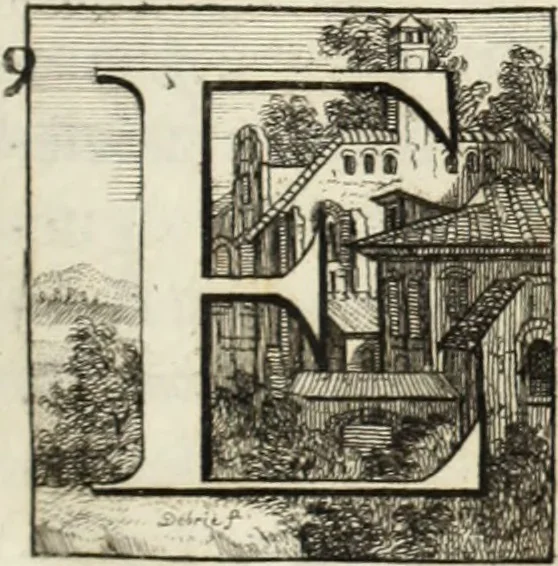 An illustration from Historia genealogica da casa real portugueza : desde a sua origem até o presente, com as familias illustres, que precedem dos reys, e dos serenissimos duques de Bragança ..., 1735, leaf 12