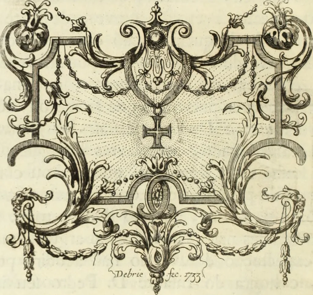 An illustration from Historia genealogica da casa real portugueza : desde a sua origem até o presente, com as familias illustres, que precedem dos reys, e dos serenissimos duques de Bragança ..., 1735, leaf 125
