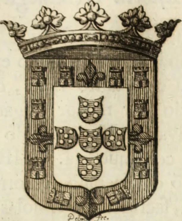 An illustration from Historia genealogica da casa real portugueza : desde a sua origem até o presente, com as familias illustres, que precedem dos reys, e dos serenissimos duques de Bragança ..., 1735, leaf 480