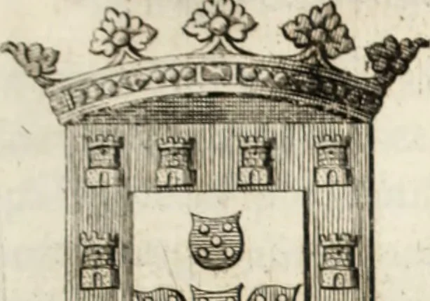 An illustration from Historia genealogica da casa real portugueza : desde a sua origem até o presente, com as familias illustres, que precedem dos reys, e dos serenissimos duques de Bragança ..., 1735, leaf 510