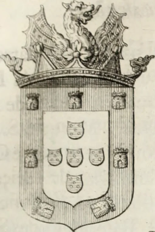 An illustration from Historia genealogica da casa real portugueza : desde a sua origem até o presente, com as familias illustres, que precedem dos reys, e dos serenissimos duques de Bragança ..., 1735, leaf 126