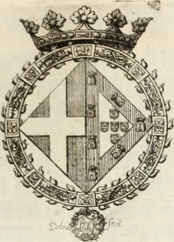 An illustration from Historia genealogica da casa real portugueza : desde a sua origem até o presente, com as familias illustres, que precedem dos reys, e dos serenissimos duques de Bragança ..., 1735, leaf 316