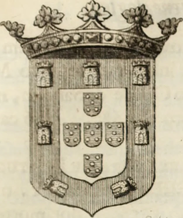 An illustration from Historia genealogica da casa real portugueza : desde a sua origem até o presente, com as familias illustres, que precedem dos reys, e dos serenissimos duques de Bragança ..., 1735, leaf 426