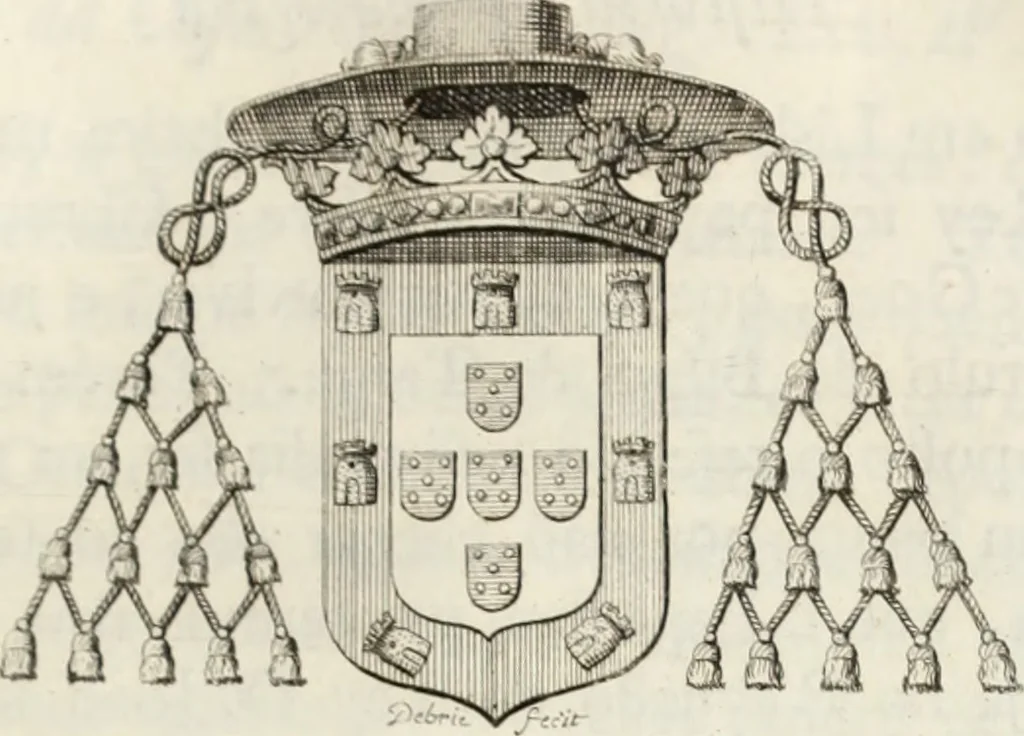 An illustration from Historia genealogica da casa real portugueza : desde a sua origem até o presente, com as familias illustres, que precedem dos reys, e dos serenissimos duques de Bragança ..., 1735, leaf 440