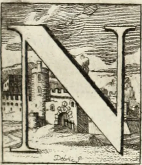 An illustration from Historia genealogica da casa real portugueza : desde a sua origem até o presente, com as familias illustres, que precedem dos reys, e dos serenissimos duques de Bragança ..., 1735, leaf 590