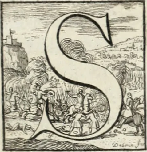 An illustration from Historia genealogica da casa real portugueza : desde a sua origem até o presente, com as familias illustres, que precedem dos reys, e dos serenissimos duques de Bragança ..., 1735, leaf 604