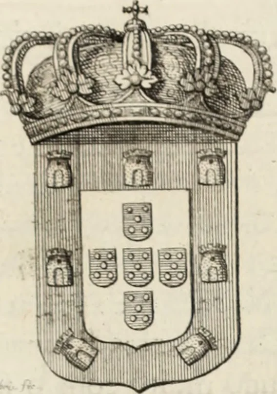 An illustration from Historia genealogica da casa real portugueza : desde a sua origem até o presente, com as familias illustres, que precedem dos reys, e dos serenissimos duques de Bragança ..., 1735, leaf 648
