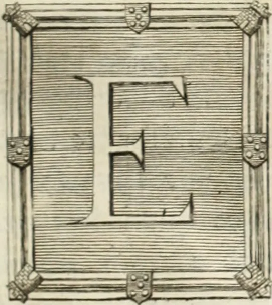 An illustration from Historia genealogica da casa real portugueza : desde a sua origem até o presente, com as familias illustres, que precedem dos reys, e dos serenissimos duques de Bragança ..., 1735, leaf 18