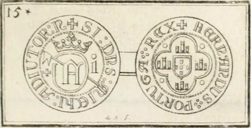 An illustration from Historia genealogica da casa real portugueza : desde a sua origem até o presente, com as familias illustres, que precedem dos reys, e dos serenissimos duques de Bragança ..., 1735, leaf 522