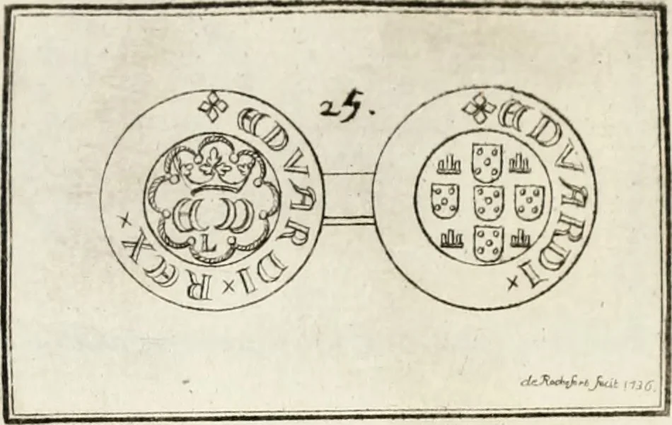 An illustration from Historia genealogica da casa real portugueza : desde a sua origem até o presente, com as familias illustres, que precedem dos reys, e dos serenissimos duques de Bragança ..., 1735, leaf 524