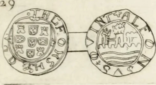 An illustration from Historia genealogica da casa real portugueza : desde a sua origem até o presente, com as familias illustres, que precedem dos reys, e dos serenissimos duques de Bragança ..., 1735, leaf 526