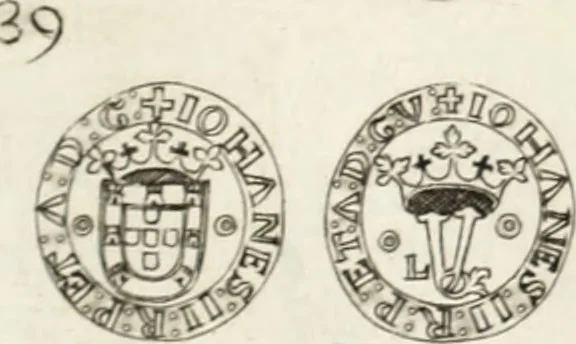 An illustration from Historia genealogica da casa real portugueza : desde a sua origem até o presente, com as familias illustres, que precedem dos reys, e dos serenissimos duques de Bragança ..., 1735, leaf 528