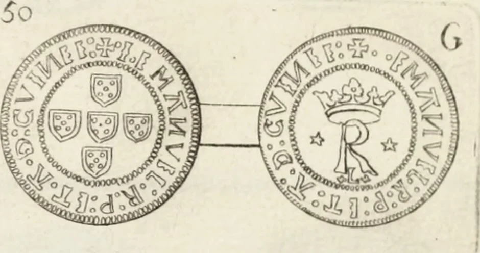 An illustration from Historia genealogica da casa real portugueza : desde a sua origem até o presente, com as familias illustres, que precedem dos reys, e dos serenissimos duques de Bragança ..., 1735, leaf 530