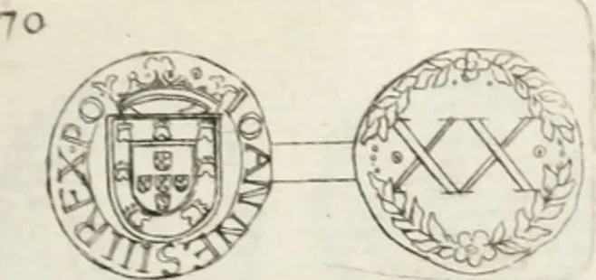 An illustration from Historia genealogica da casa real portugueza : desde a sua origem até o presente, com as familias illustres, que precedem dos reys, e dos serenissimos duques de Bragança ..., 1735, leaf 536