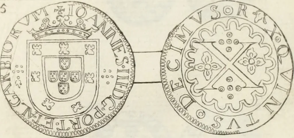 An illustration from Historia genealogica da casa real portugueza : desde a sua origem até o presente, com as familias illustres, que precedem dos reys, e dos serenissimos duques de Bragança ..., 1735, leaf 536