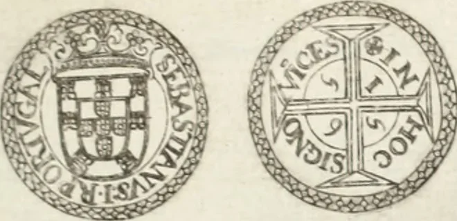 An illustration from Historia genealogica da casa real portugueza : desde a sua origem até o presente, com as familias illustres, que precedem dos reys, e dos serenissimos duques de Bragança ..., 1735, leaf 538