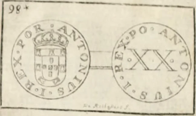 An illustration from Historia genealogica da casa real portugueza : desde a sua origem até o presente, com as familias illustres, que precedem dos reys, e dos serenissimos duques de Bragança ..., 1735, leaf 542