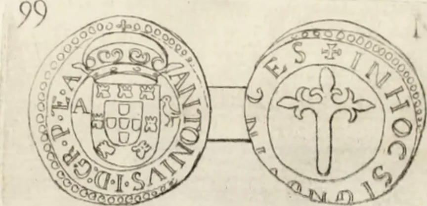 An illustration from Historia genealogica da casa real portugueza : desde a sua origem até o presente, com as familias illustres, que precedem dos reys, e dos serenissimos duques de Bragança ..., 1735, leaf 542