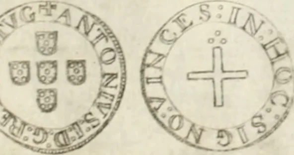 An illustration from Historia genealogica da casa real portugueza : desde a sua origem até o presente, com as familias illustres, que precedem dos reys, e dos serenissimos duques de Bragança ..., 1735, leaf 542