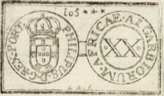 An illustration from Historia genealogica da casa real portugueza : desde a sua origem até o presente, com as familias illustres, que precedem dos reys, e dos serenissimos duques de Bragança ..., 1735, leaf 544