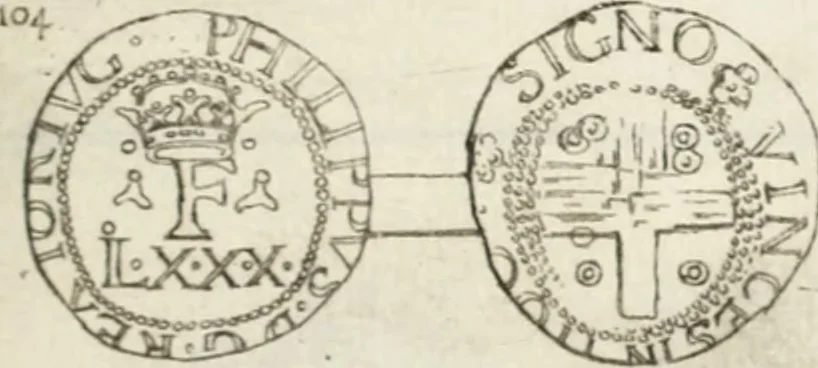 An illustration from Historia genealogica da casa real portugueza : desde a sua origem até o presente, com as familias illustres, que precedem dos reys, e dos serenissimos duques de Bragança ..., 1735, leaf 544
