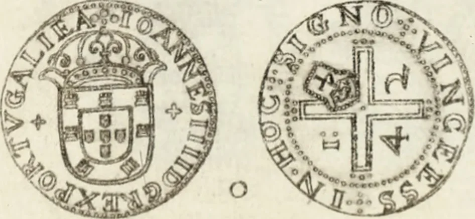 An illustration from Historia genealogica da casa real portugueza : desde a sua origem até o presente, com as familias illustres, que precedem dos reys, e dos serenissimos duques de Bragança ..., 1735, leaf 544