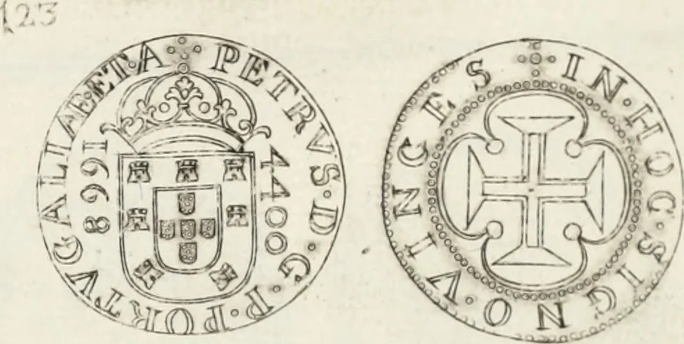 An illustration from Historia genealogica da casa real portugueza : desde a sua origem até o presente, com as familias illustres, que precedem dos reys, e dos serenissimos duques de Bragança ..., 1735, leaf 548