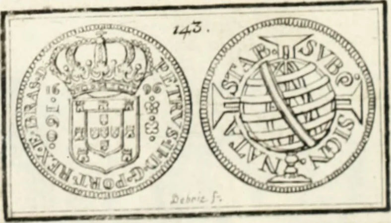 An illustration from Historia genealogica da casa real portugueza : desde a sua origem até o presente, com as familias illustres, que precedem dos reys, e dos serenissimos duques de Bragança ..., 1735, leaf 552